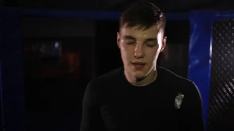 Man after workout looks at the camera Stock Footage 71664445