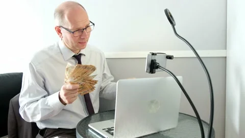 Man agrees to pay for services Stock Footage