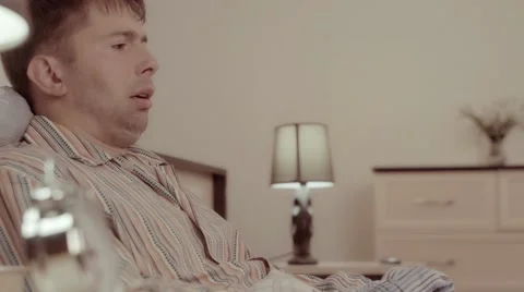 Man is ailing at home Видео 68420995