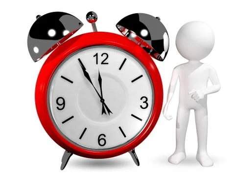 Man with an alarm clock Stock Illustration