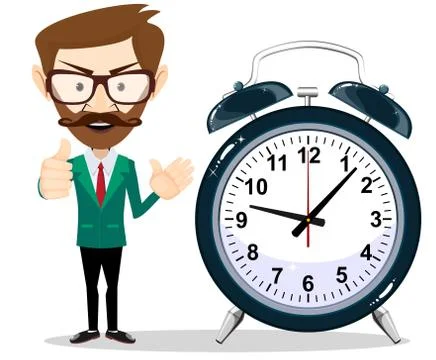 Man with an alarm clock Stock Illustration