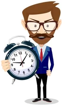 Man with an alarm clock , time management Stock Illustration