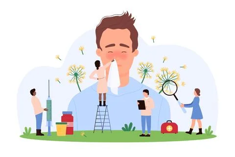 Man allergy concept Stock Illustration