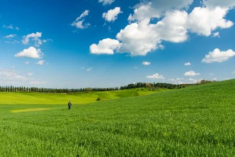 A man alone in a landscape Stock Photos