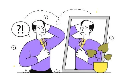 Man with alopecia vector simple Stock Illustration