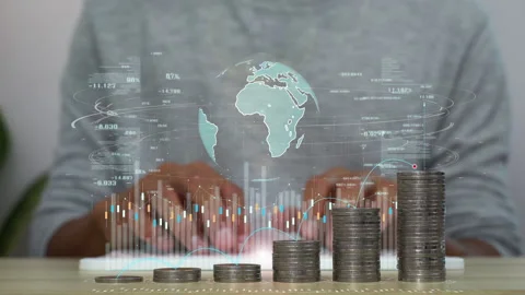 A man analysis business data hologram. business growth concept. Stock Footage 169069760
