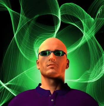 Man and abstract Illustrazione stock