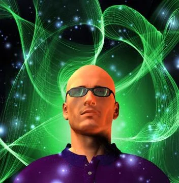 Man and abstract Stock Illustration