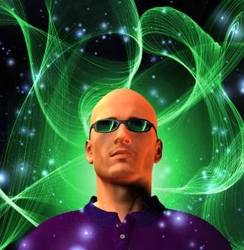 Man and abstract Stock Illustration