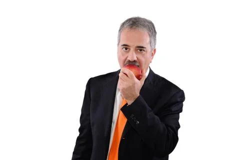 Man and apple Foto stock