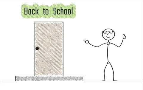 Man and Back to school Stock Illustration