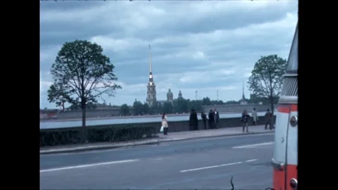 Man and Bus on Riverside Road Stock Footage 278360622