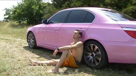 Man and car Stockbeeldmateriaal 7737638