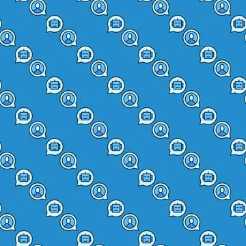 Man and Chatbot in Speech Bubbles vector colored seamless pattern 스톡 일러스트