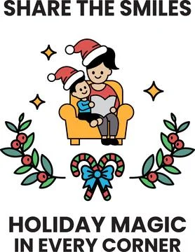 A man and a child are sitting on a chair Stock Illustration
