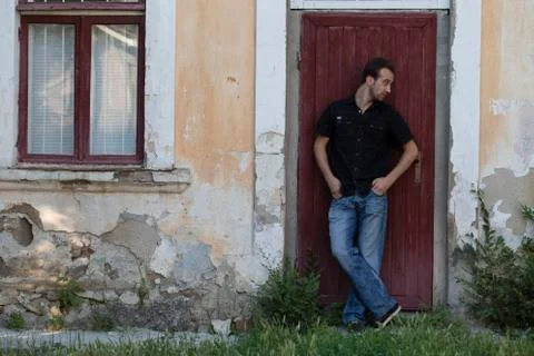 Man and a city. Stock Photos