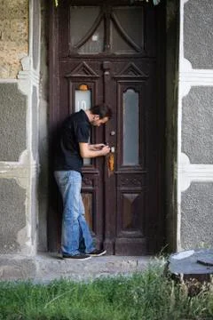 Man and a city. Stock Photos