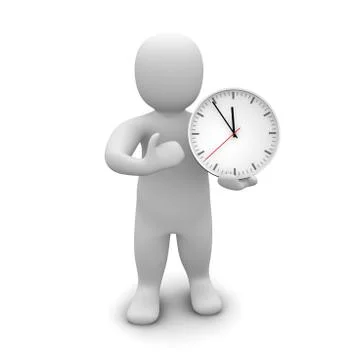 Man and clock Stock Illustration