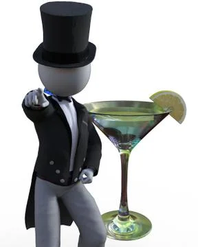 Man and cocktail Stock Illustration
