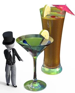 Man and cocktail Stock Illustration