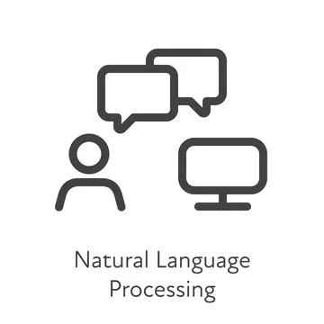 Man and computer talk language processing symbol 스톡 일러스트