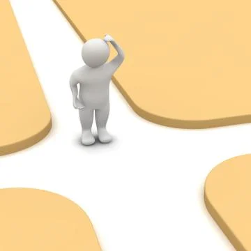 Man and crossroad Stock Illustration