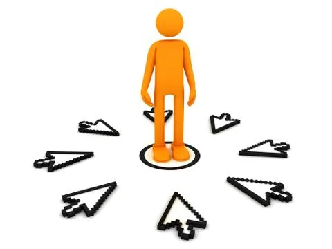 Man and cursor, concept image Stock Illustration