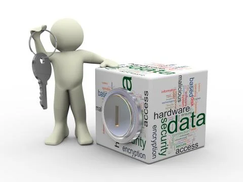Man and data protection concept Illustrazione stock