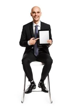 Man and Digital Tablet Stock Photos