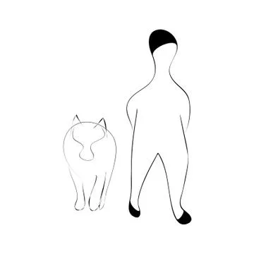 The man and the dog 스톡 일러스트