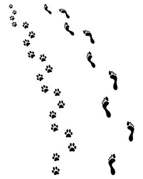Man and dog Illustrazione stock