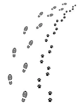 Man and dog Stock Illustration