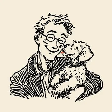 Man and dog Stock Illustration