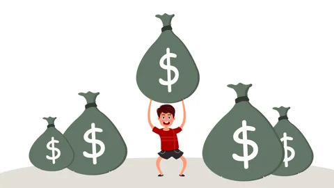 Man and dollar bag Stock Footage 329777672
