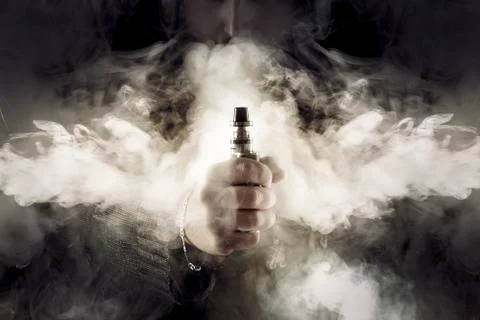 Man and electronic cigarette Stock Photos