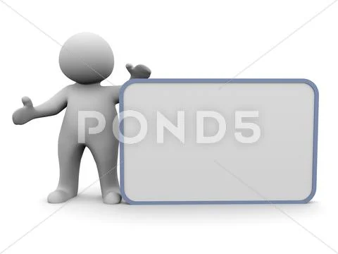 Man and empty board Stock Illustration