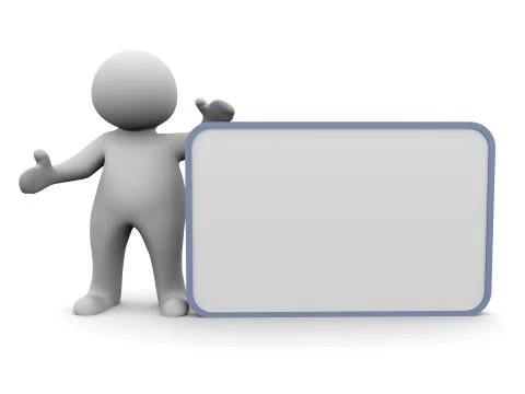 Man and empty board Stock Illustration