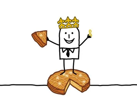 Man and epiphany cake Stock Illustration