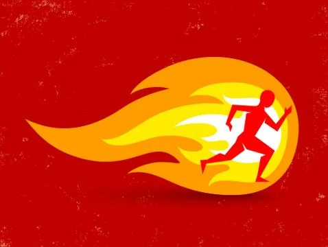 Man and fire Иллюстрация