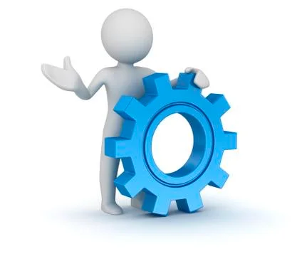 Man and gear Stock Illustration