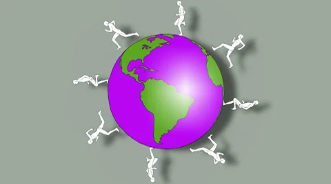 MAN AND GLOBE Stock Footage 8198999