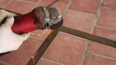 Man and grinder Stock Footage 72969199