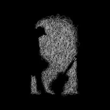 Man and guitar vector sketch illustration Stock Illustration