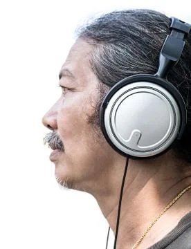 Man and headphone Stock Photos