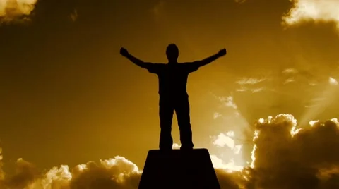 Man and High Vantage Point 2 Stock Footage 10681041