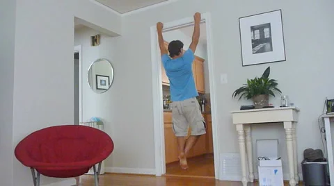 Man and His Amazing Pull Ups Stock Footage 1019251