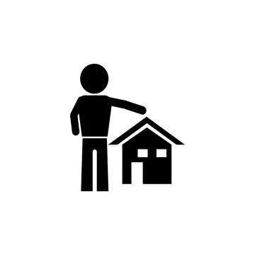 Man and house icon. Elements of real estate transactions icon for concept and Ilustración de archivo
