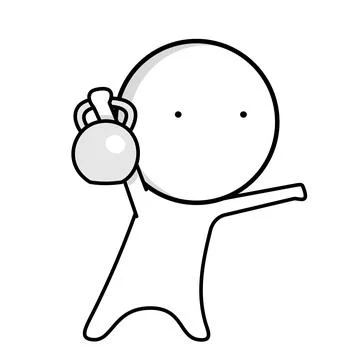 Man and kettlebell Stock Illustration