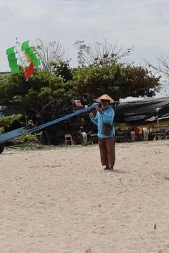 Man and kite Stock Photos