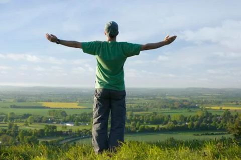Man and Landscape Foto stock